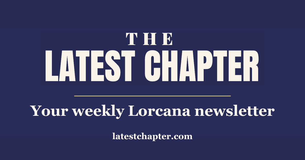 The Latest Chapter newsletter wordmark on a deep blue field